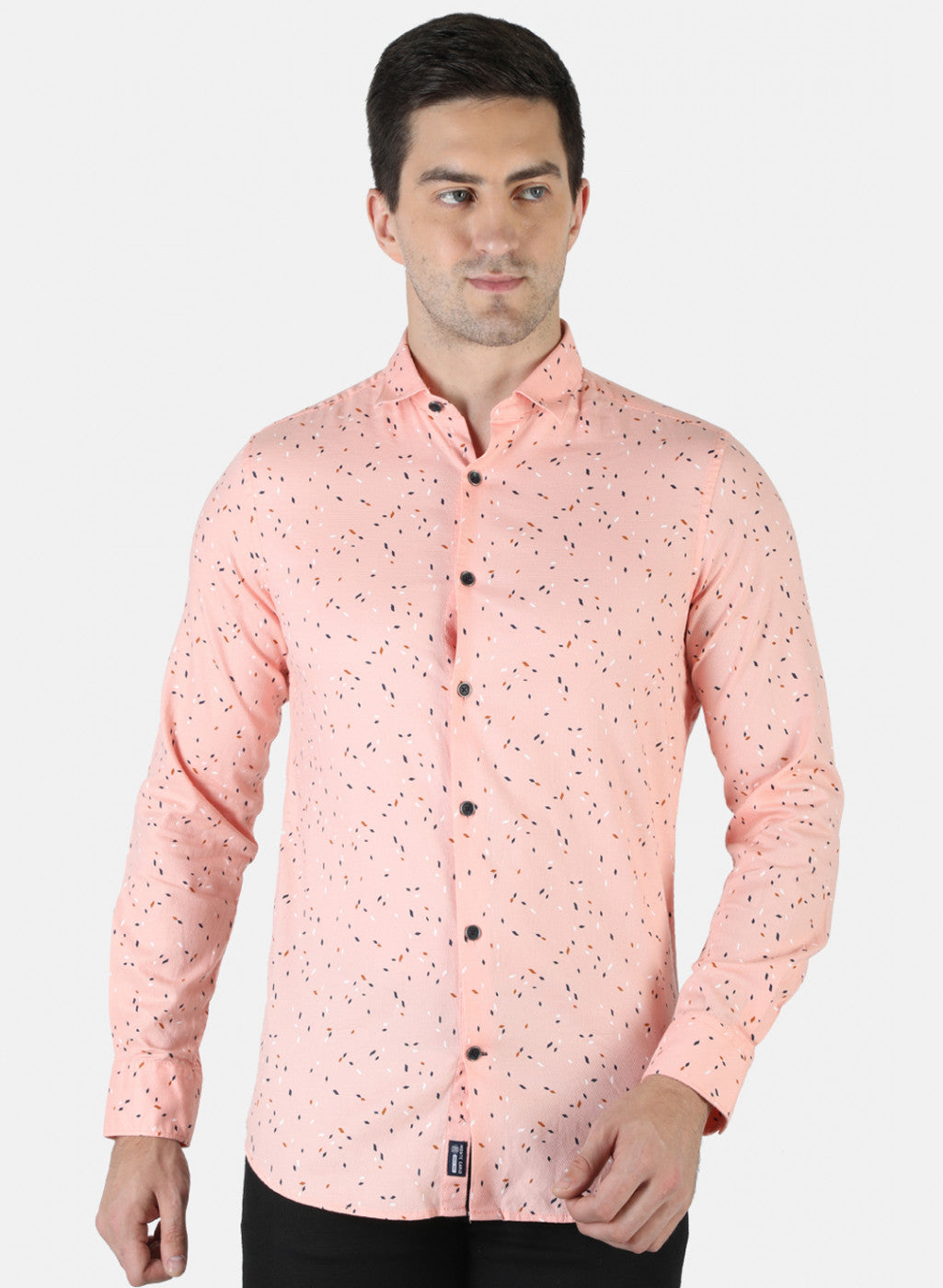 Men Peach Printed Shirt