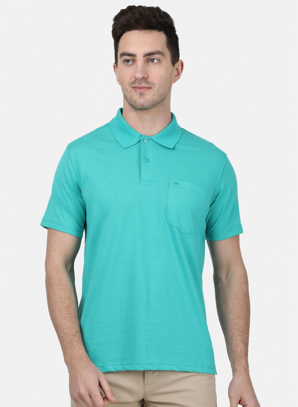 Mens Blue Plain T-Shirt