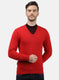 Men Red Solid Pullover