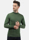 Men Olive Solid Pullover