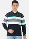 Men NAvy Blue Stripe T-Shirt