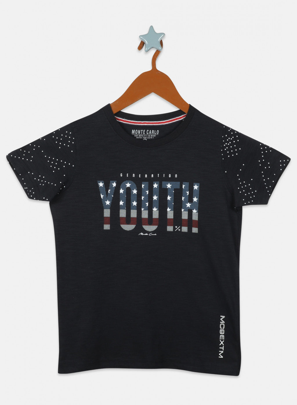 Boys Navy Blue Printed T-Shirts