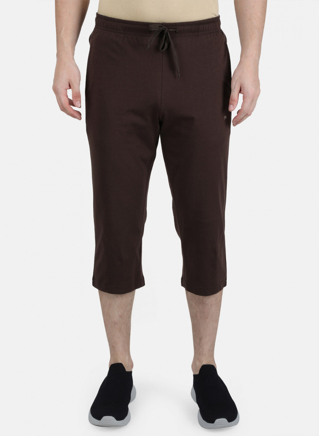 Mens Brown Plain Capri