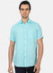Men Blue Printed Linen Shirt