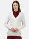 Women White Self Design Cardigan