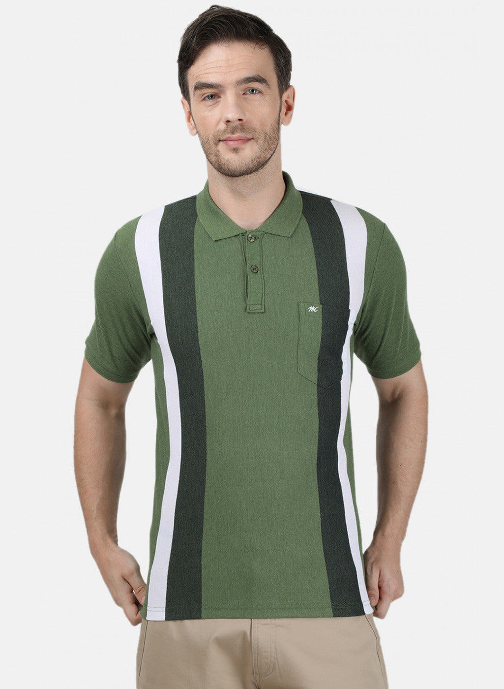 Mens Green Stripe T-Shirt
