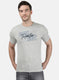 Mens Grey Printed T-Shirt