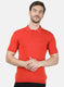Mens Red Plain T-Shirt