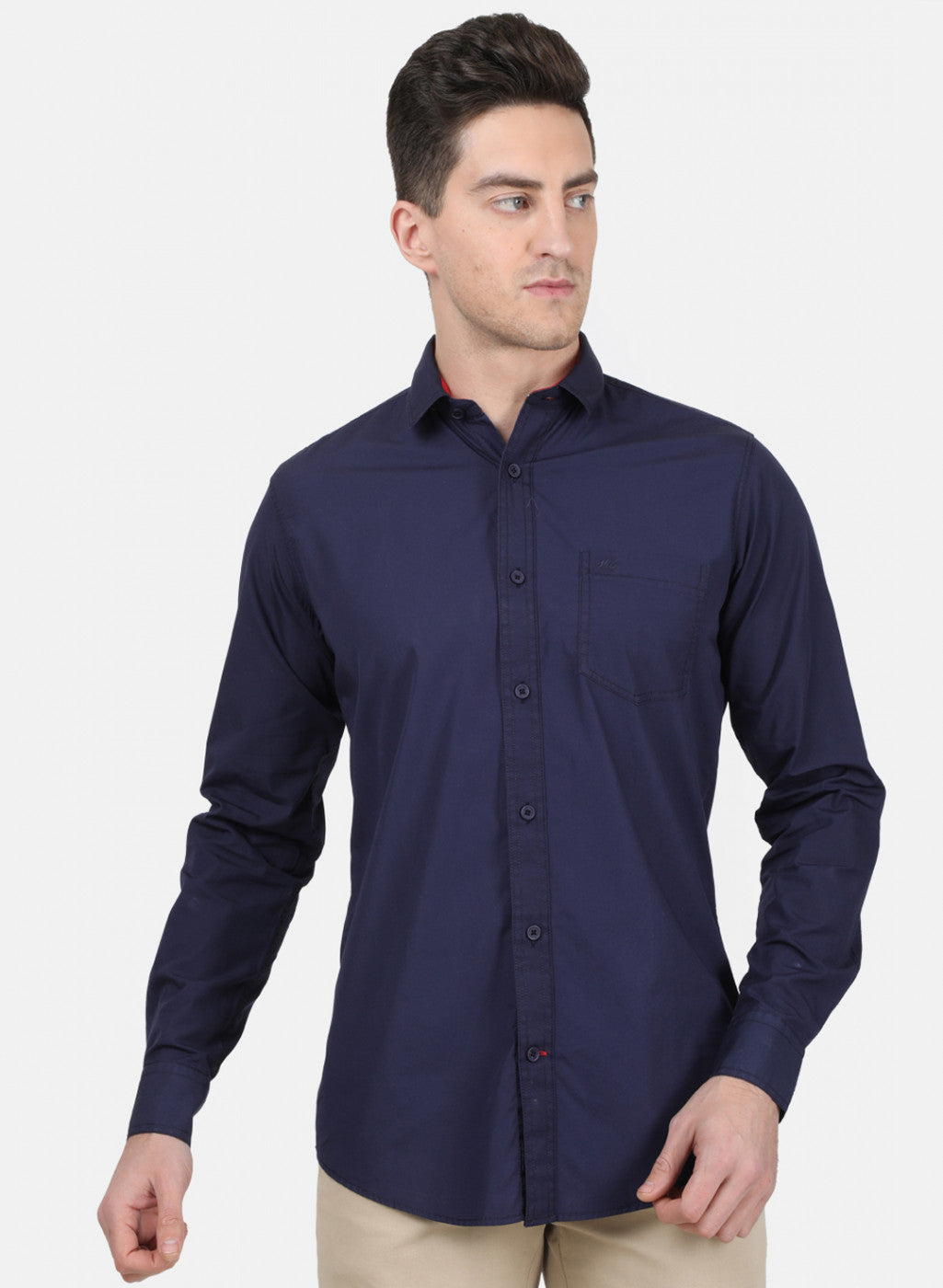 Mens NAvy Blue Solid Shirt