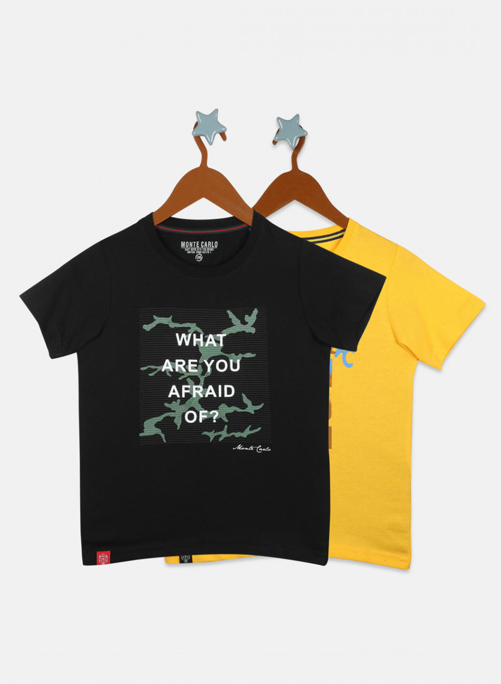Boys Black & Mustard Printed T-Shirt