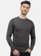 Men Grey Solid Pullover