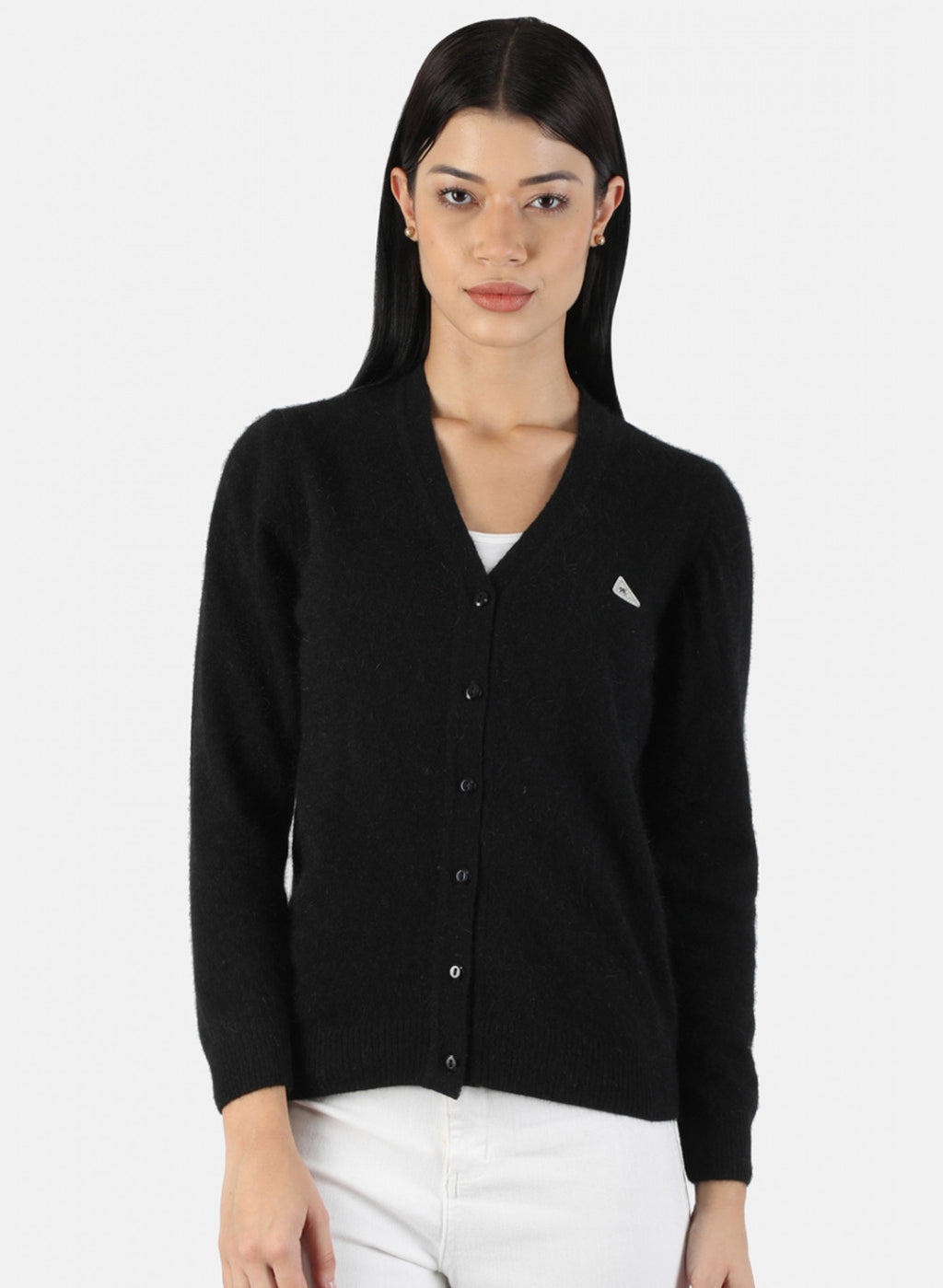 Women Black Solid Cardigan
