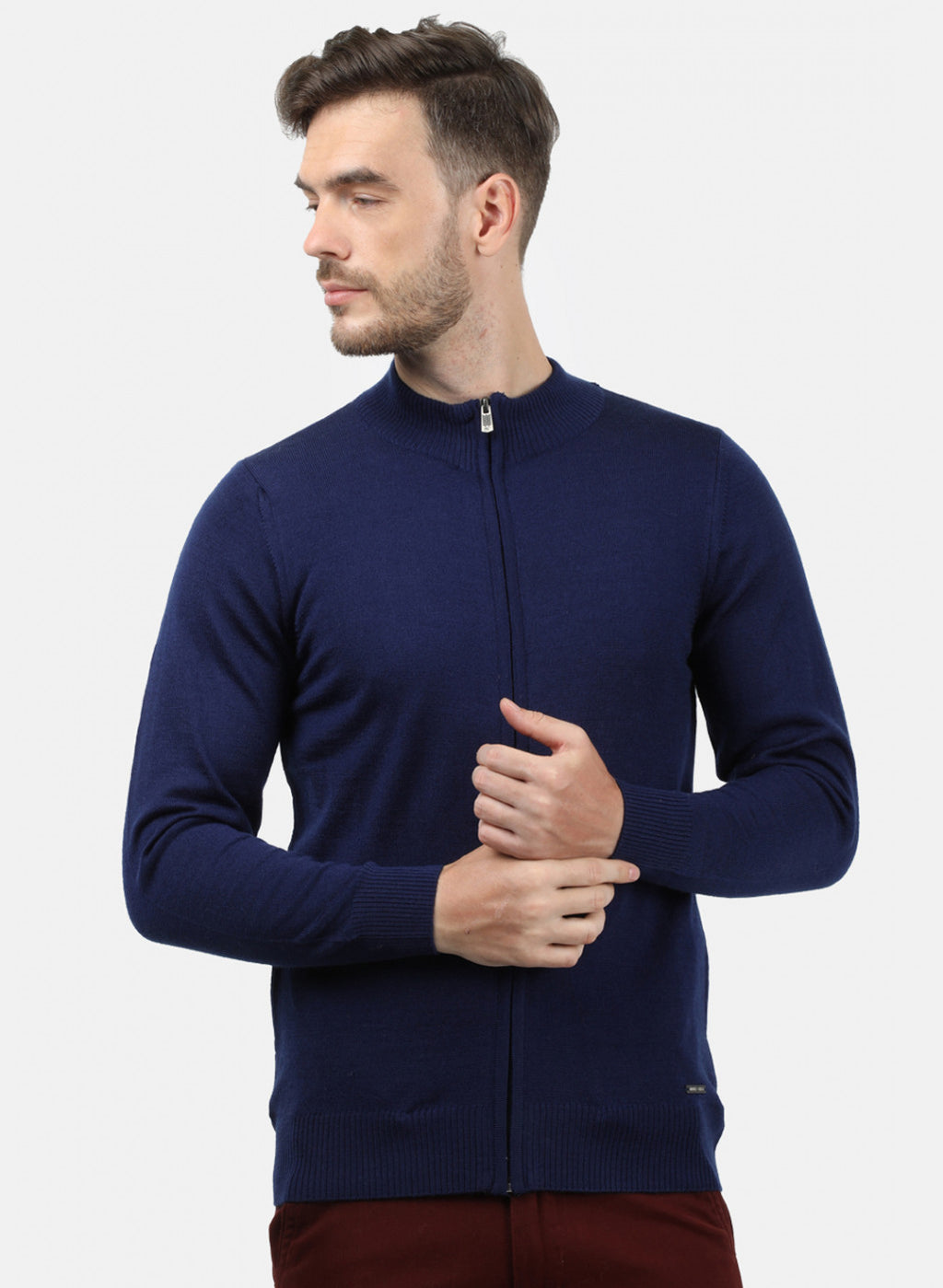 Men Blue Solid Pullover