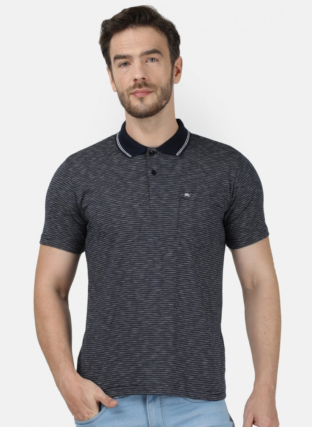 Mens NAvy Blue Stripe T-Shirt