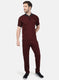 Mens Maroon Stripe Lower Set