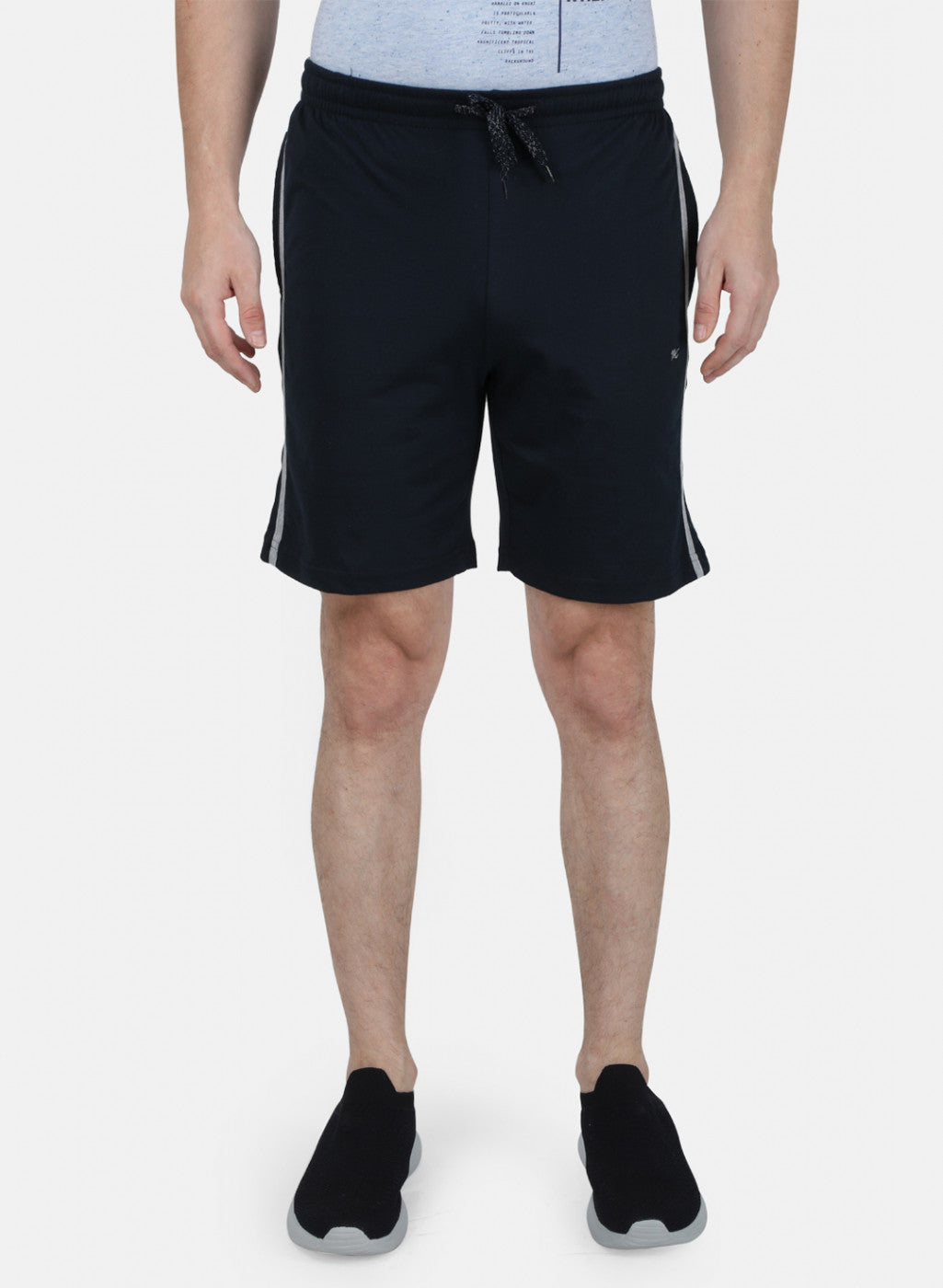 Mens NAvy Blue Plain Bermuda