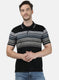 Mens Black Stripe Collar T-Shirts