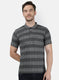 Mens Black Stripe Collar T-Shirts