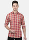 Mens Maroon Check Shirts