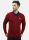 Men Maroon Solid Pullover