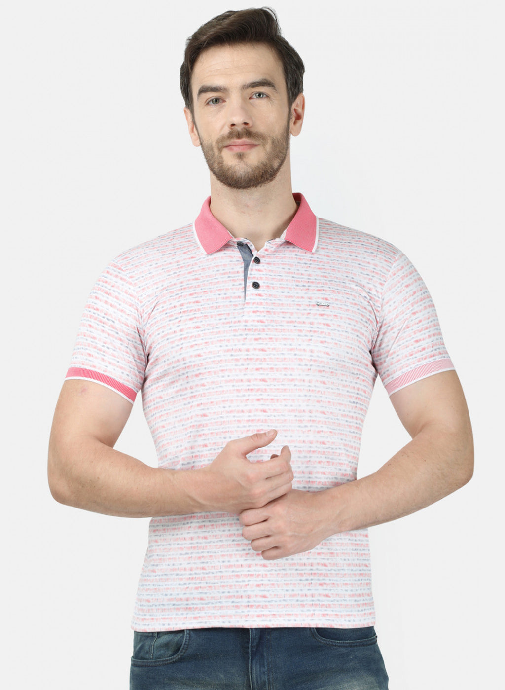 Mens Pink Printed T-Shirt