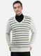 Men Off White Solid Pullover