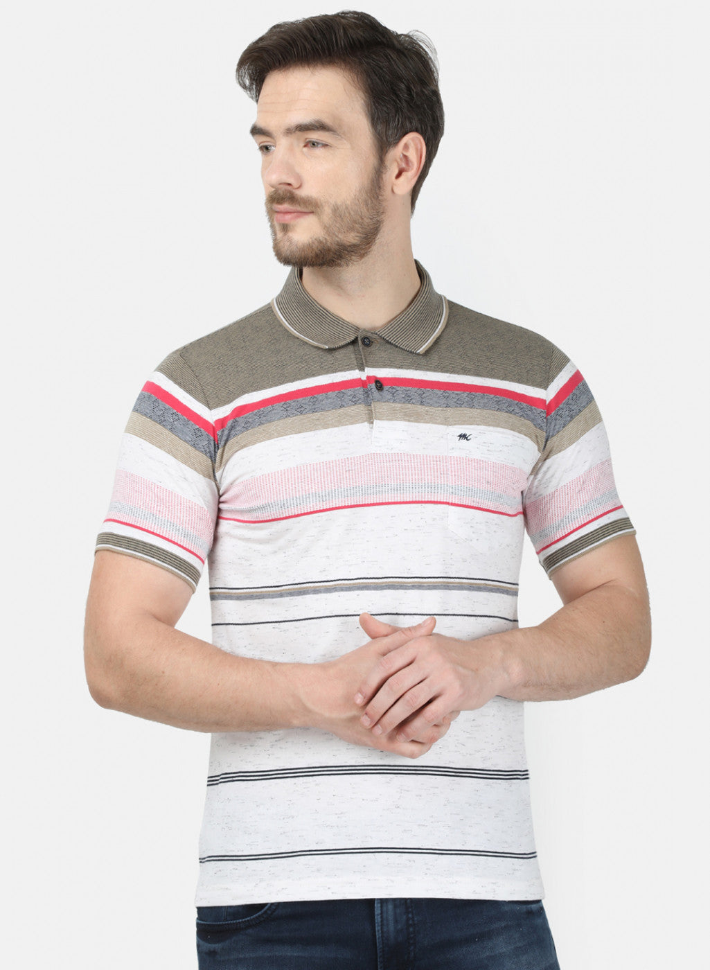 Mens Multi Color Stripe T-Shirt