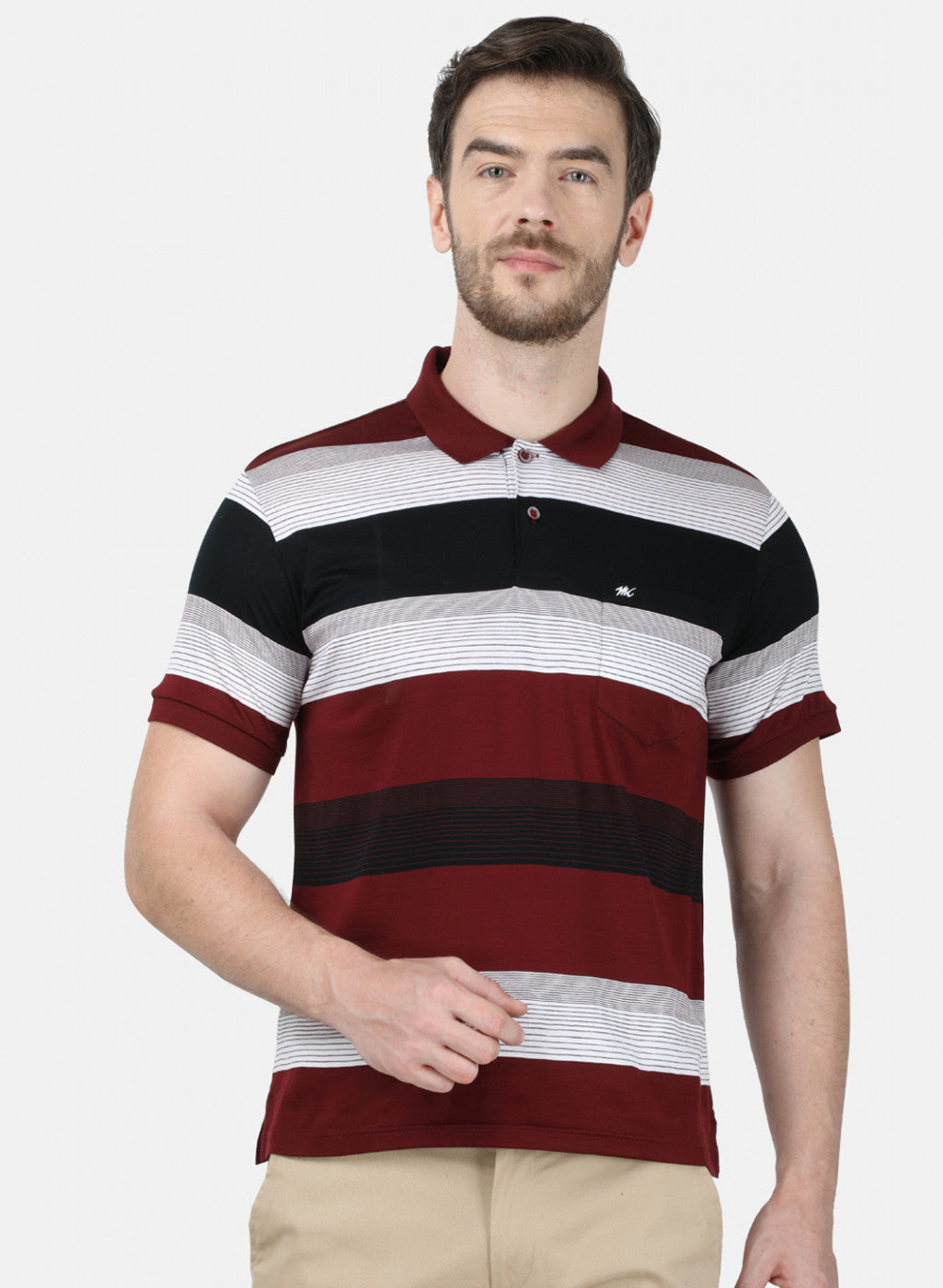 Mens Maroon Stripe T-Shirt