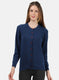 Women Blue Solid Cardigan