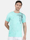 Mens Sea Green Printed T-Shirt