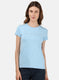 Womens Sky Blue Printed Top