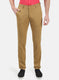 Men Mustard Plain Trousers