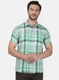 Mens Green Check Linen Shirt