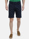 Mens Navy Blue Printed Shorts