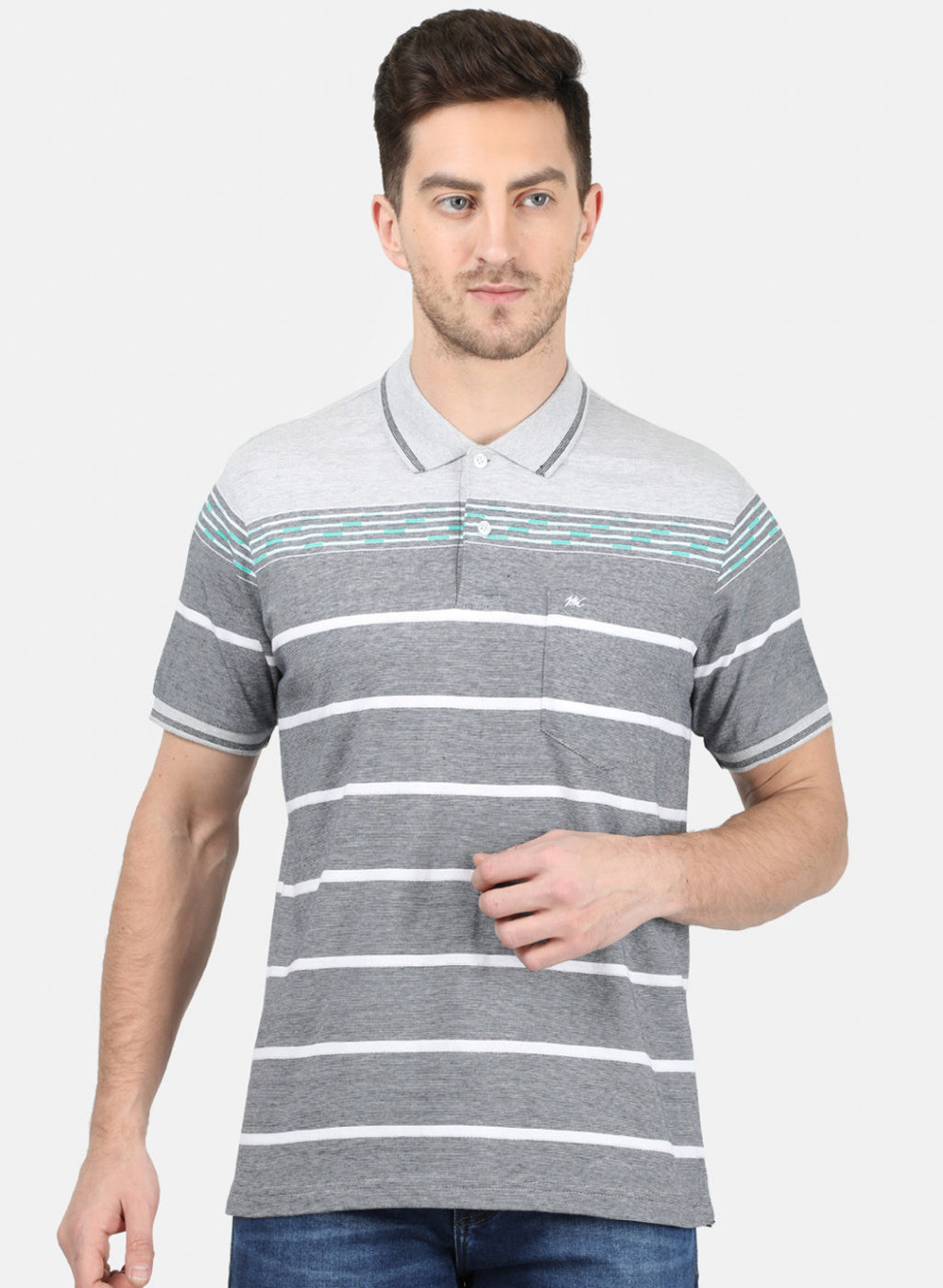 Mens Grey Stripe T-Shirt