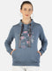 Women Grey Printed Sweatshirt