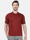 Mens Maroon Plain T-Shirt