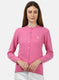 Women Pink Solid Cardigan