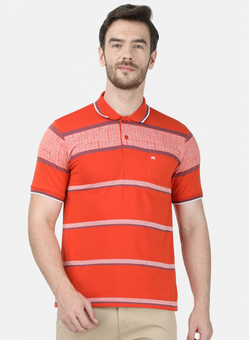 Mens Orange Stripe T-Shirt
