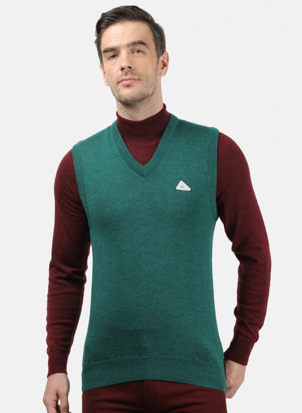 Men Green Solid Sweater