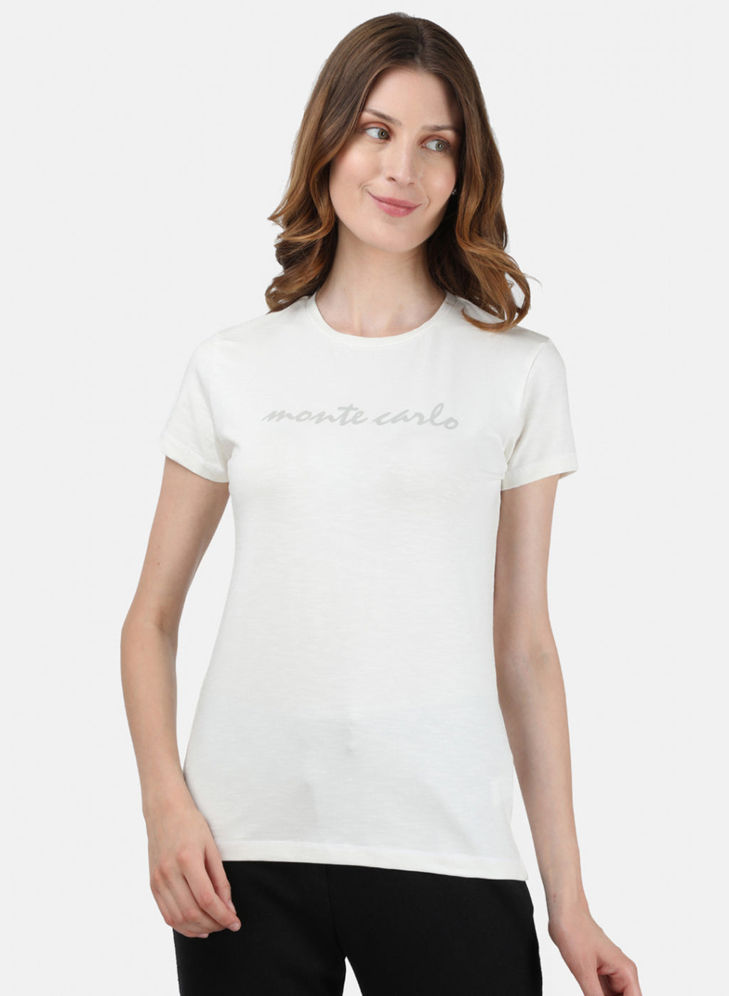 Womens Off White Printed Top