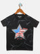 Boys Black Printed T-Shirts