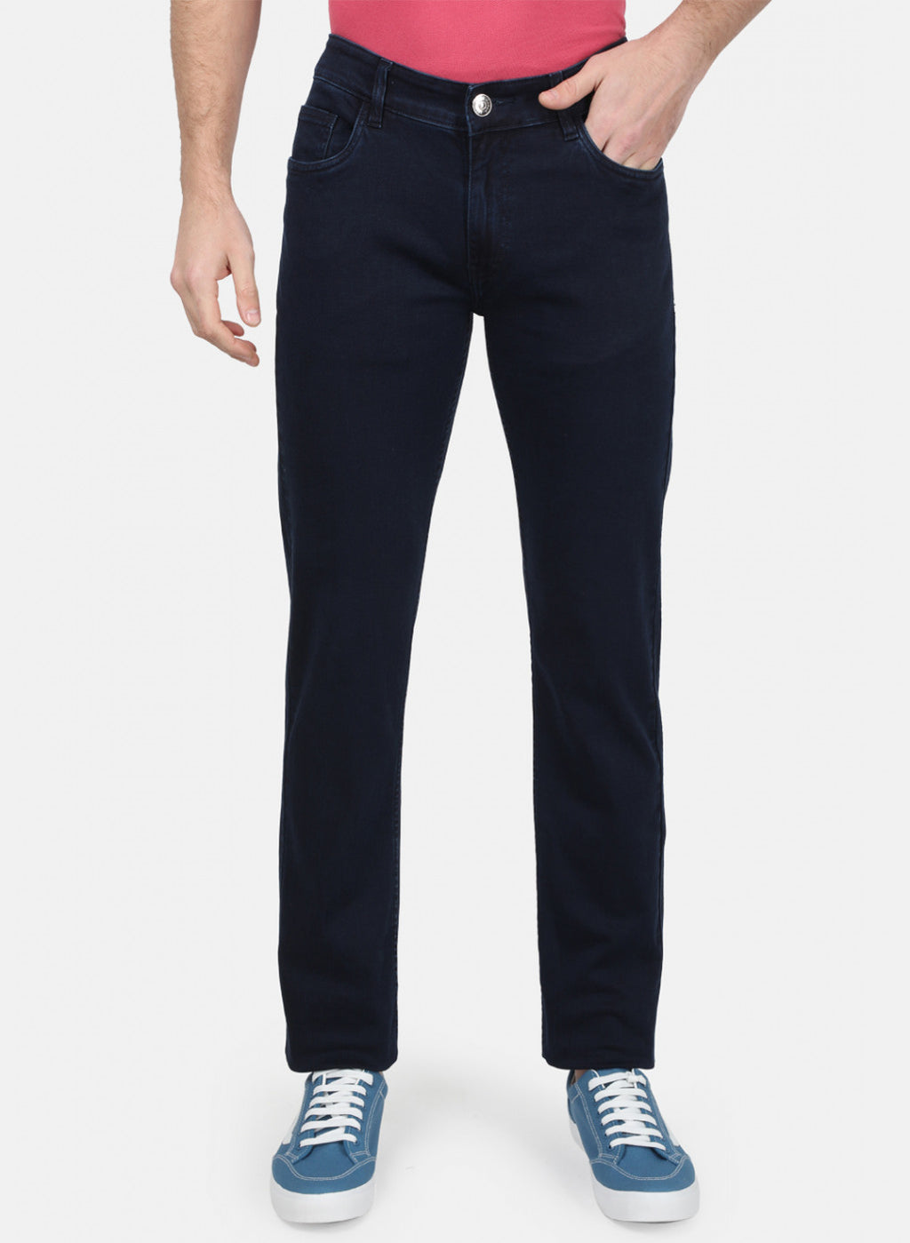 Mens Blue Plain Denims