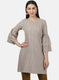 Womens Beige Printed Tunics