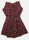 Girls Maroon Printed Dress