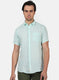 Men Blue Printed Linen Shirt