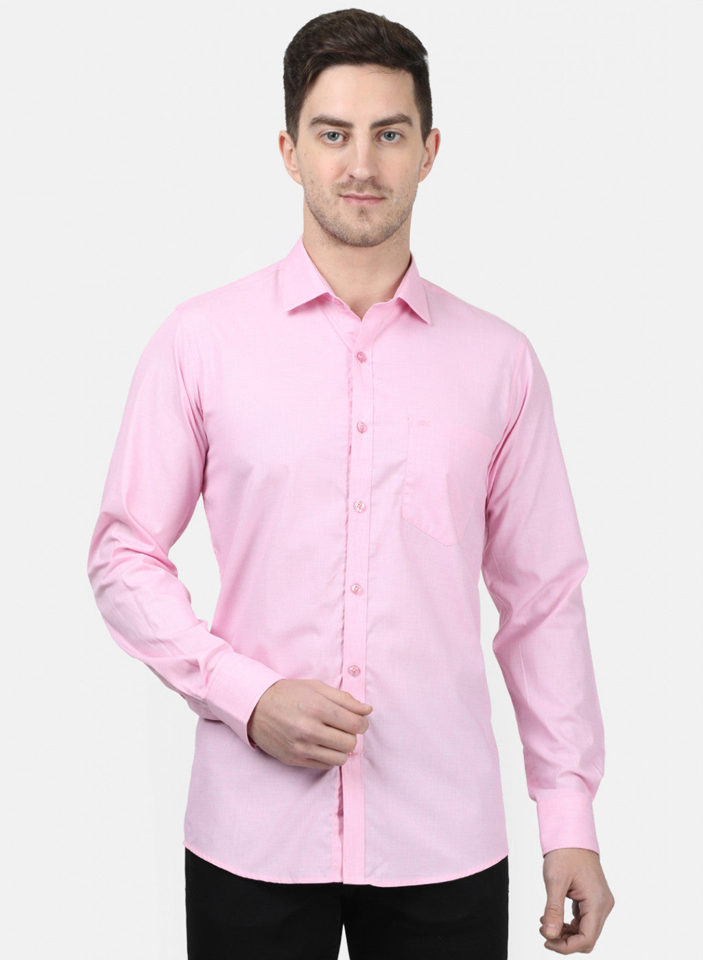 Mens Pink Solid Shirts