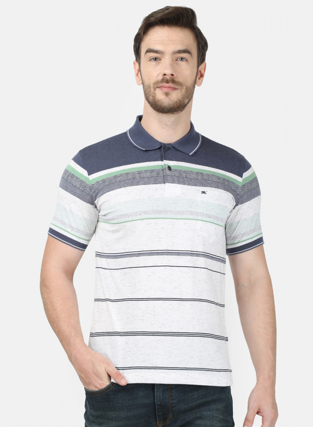 Mens Multi Color Stripe T-Shirt