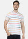 Mens White Stripe Collar T-Shirts