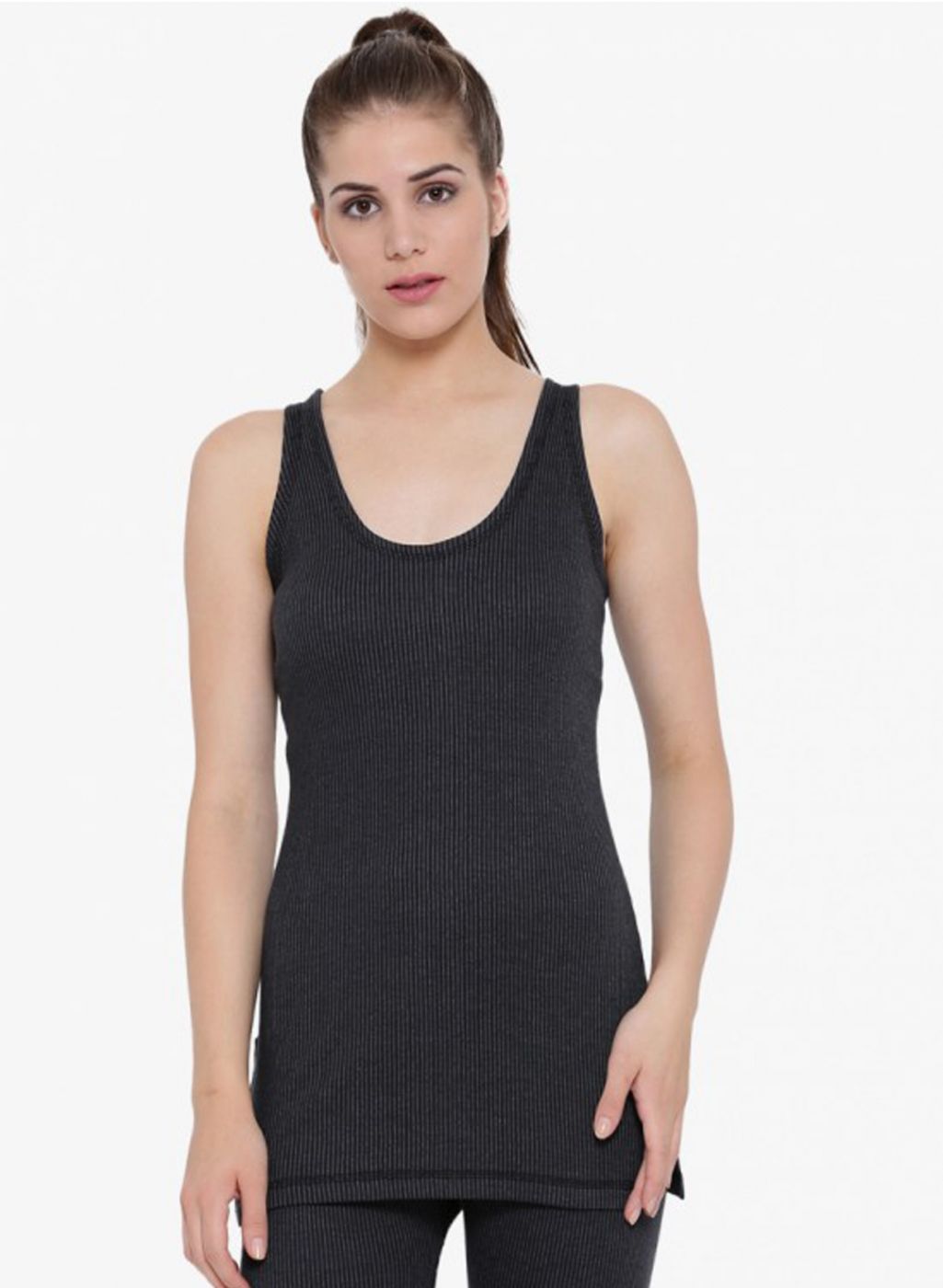 Women Black Solid Thermal Vest